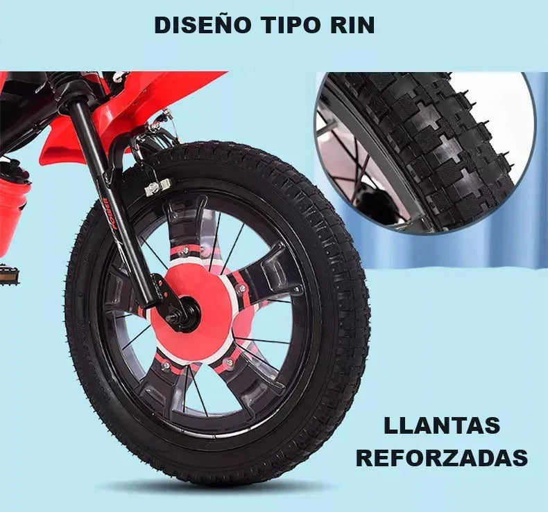 Foresker Bicicleta Tipo Moto Para Niños R16 Rodada 16 Diseño Realista Color Rojo