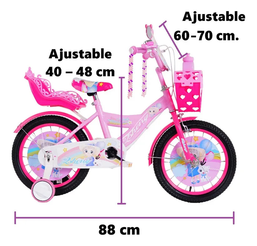 Bicicleta Princesa Infantil Para Niños R12 Rodada 12