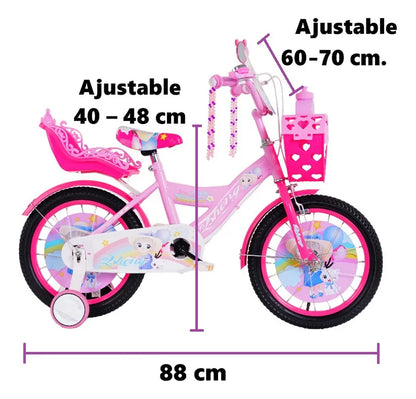 Bicicleta Princesa Infantil Para Niños R12 Rodada 12