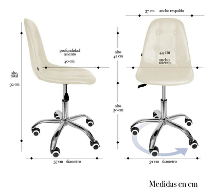 Silla Salón De Belleza Vinipiel Ergonómica Moderna Tipo L