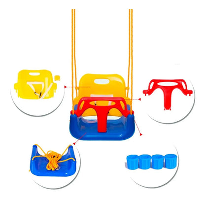 Columpio para Bebe Asiento Seguro Desmontable con Cuerdas para Colgar